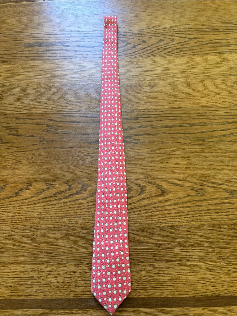 Vineyard Vines Pink-Red Patterned Silk Tie